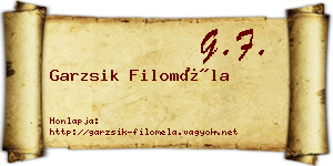 Garzsik Filoméla névjegykártya